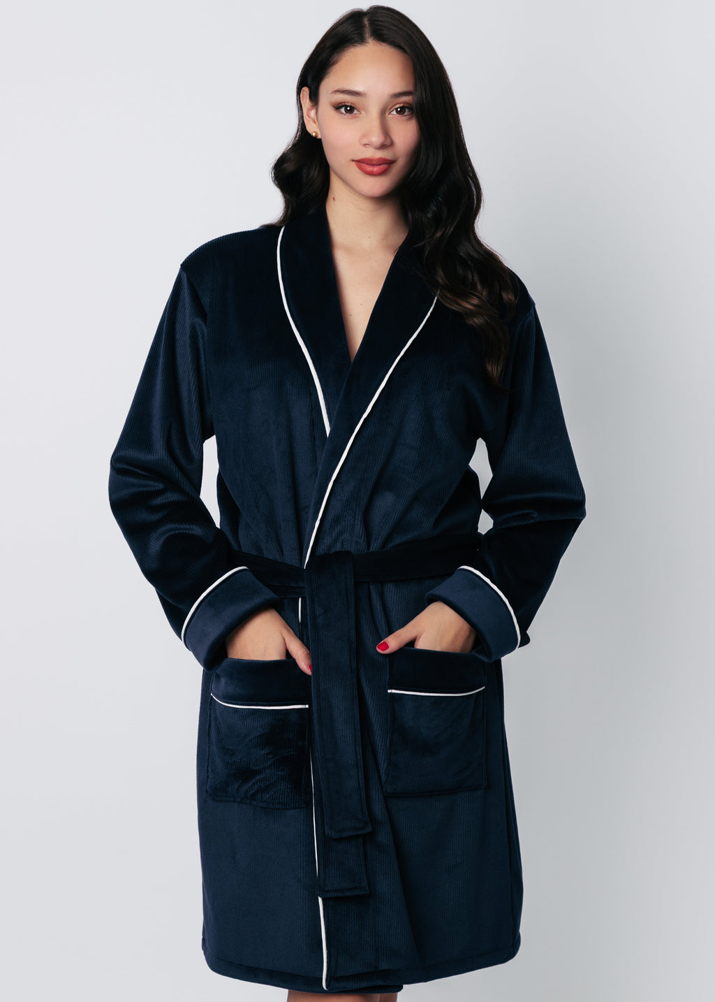 Robe - Dark Blue and White