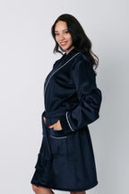 Robe - Dark Blue and White