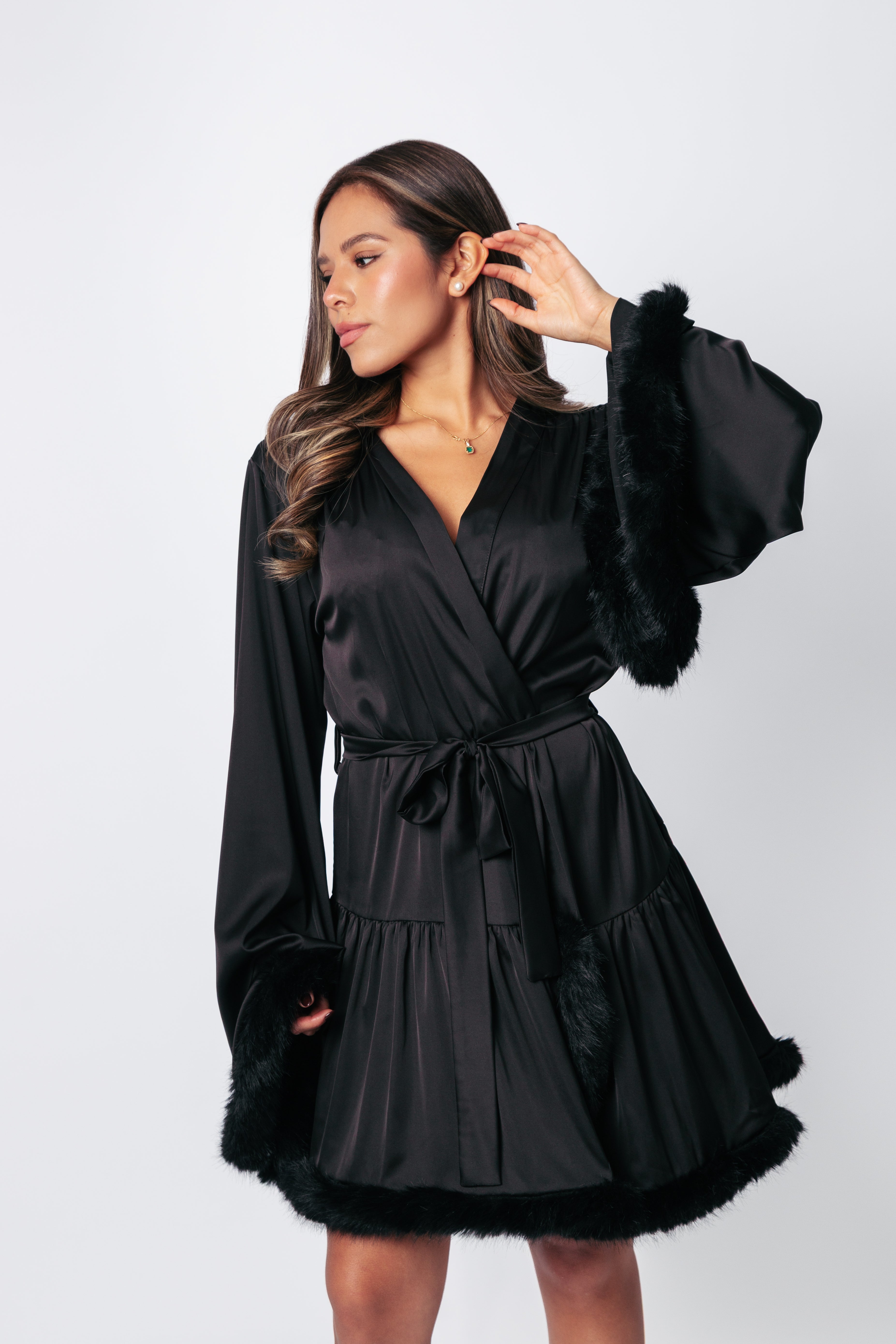 Short Silk Robe