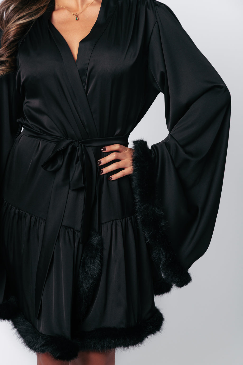 Short Silk Robe