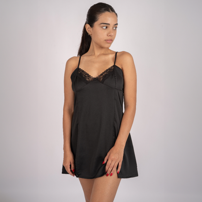 Black Satin Dress Aly