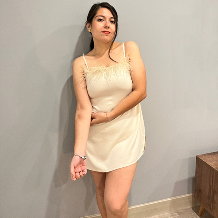 Pearl Satin Dress Aby