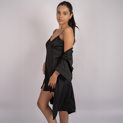 Satin Robe - Black